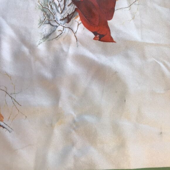 Vintage 1975 National Wildlife Federation Cardinal Scarf. Silk 40” - Picture 3 of 9